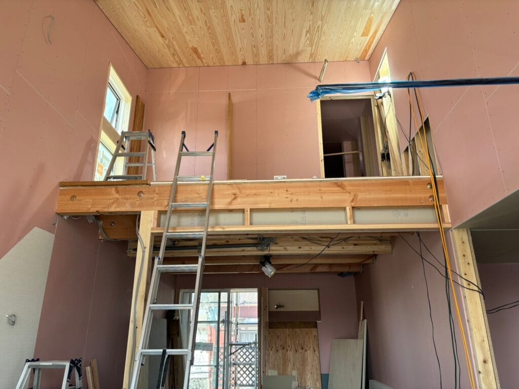 小山市駅南町コンセプトハウス建築レポート③美しい板張り天井にご注目！