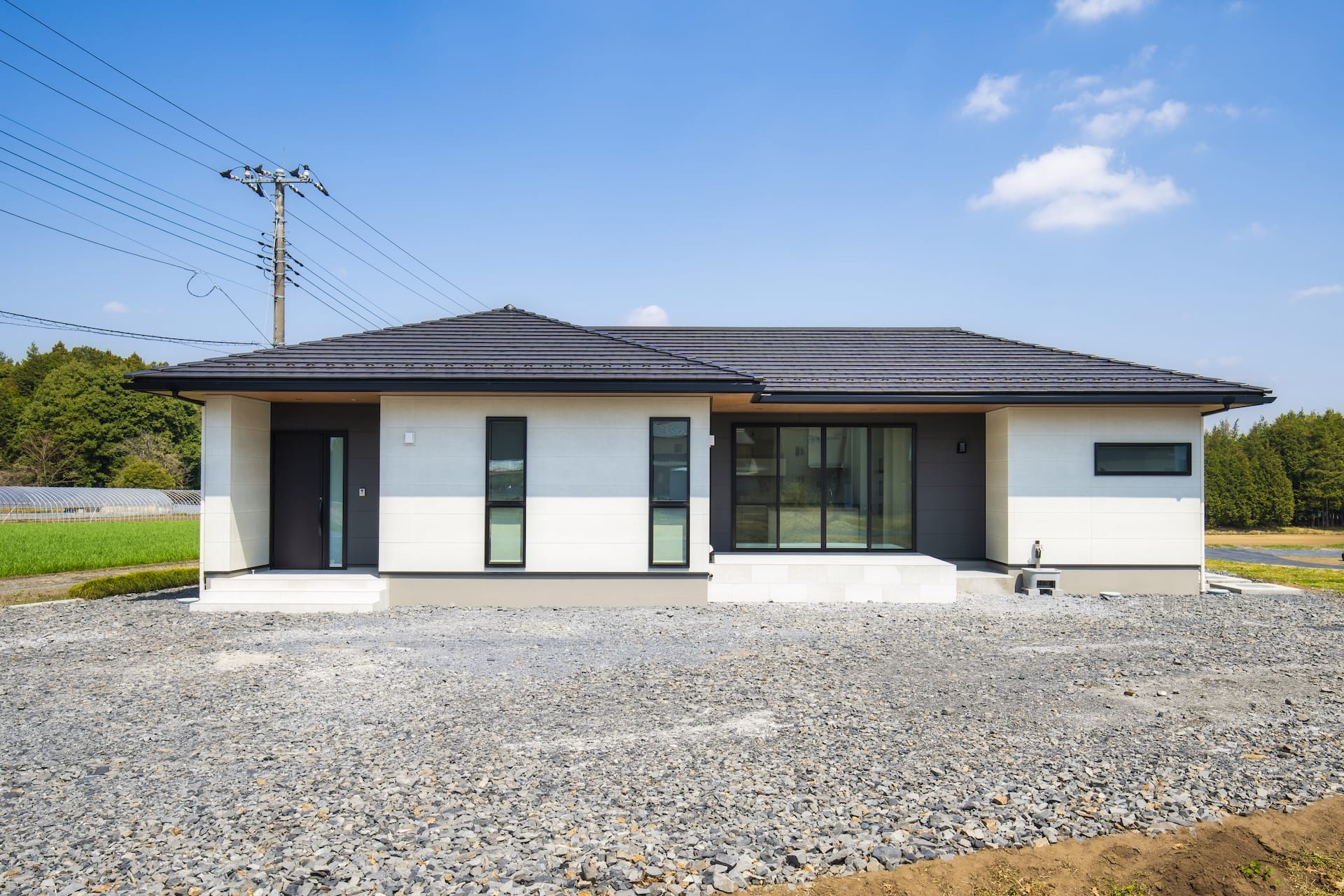 やわらかな色味が心地良い平屋の家